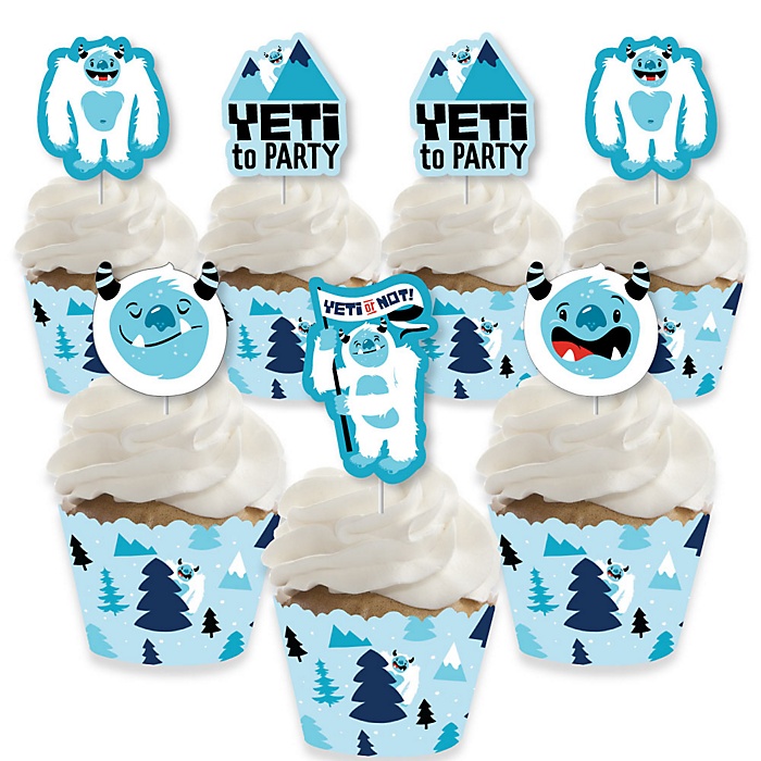 Yeti To Party Cupcake Decoration Abominable Snowman Party Or