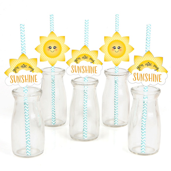 You Are My Sunshine Baby Shower Or Birthday Party Straw Decor