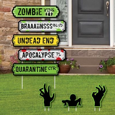 Zombie Zone Street Sign Cutouts Halloween Or Birthday Zombie